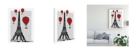 Trademark Global Fab Funky Eiffel Tower and Red Hot Air Balloons Ill Canvas Art - 15.5" x 21"